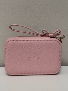Pandora Pink Zippered Jewelry Box Travel Case Organizer